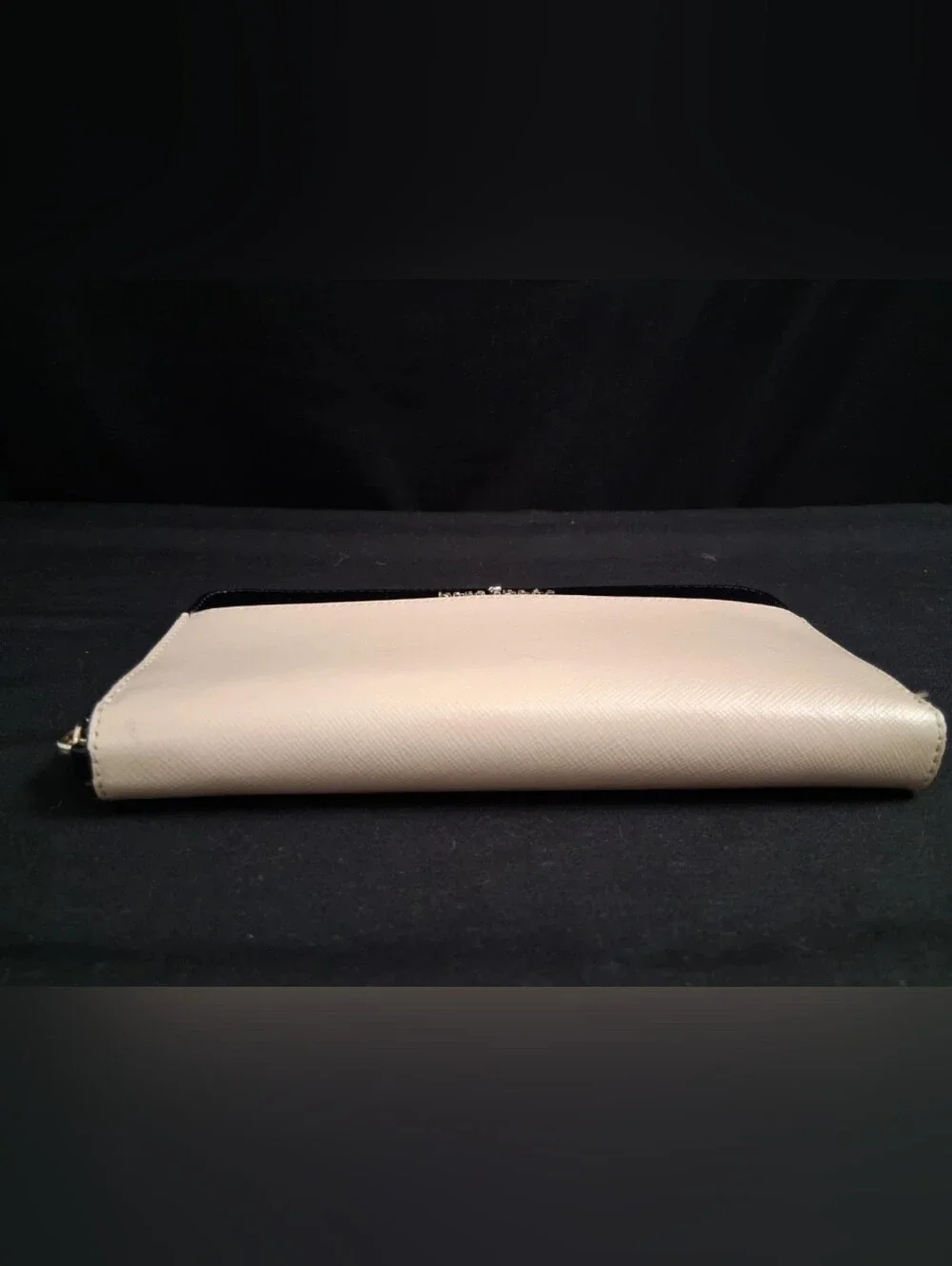 KateSpade Staci Colorblock Large Continental Wallet Beige/Black Saffiano Leather